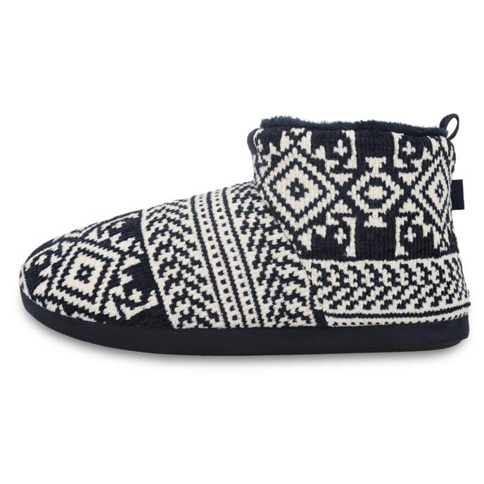 totes toasties® Mens Fairisle Boot Slipper Navy Fairisle Extra Image 4